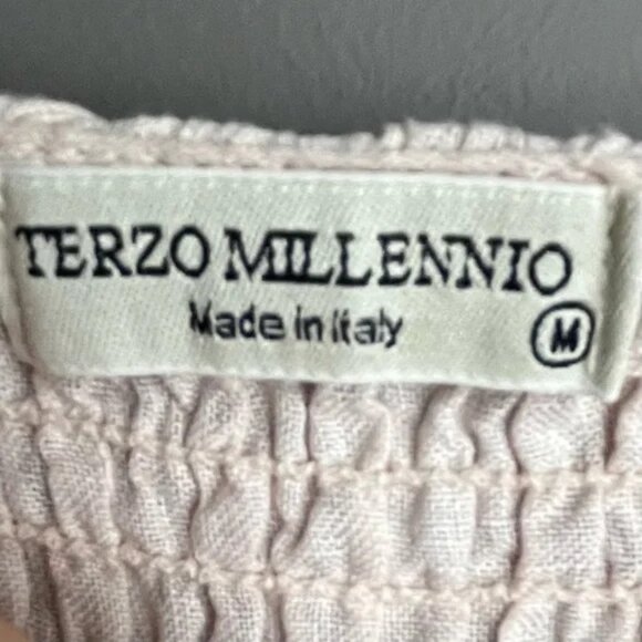 Terzo Millennio Premium Linen "European Flax" Long Sleeved Top Medium Pale Pink - Picture 5 of 5